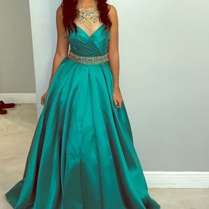 A green Camille La Vie dress